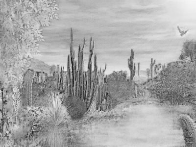 Southwestern Drawl.... Sketch Painting by Yolanda Martin