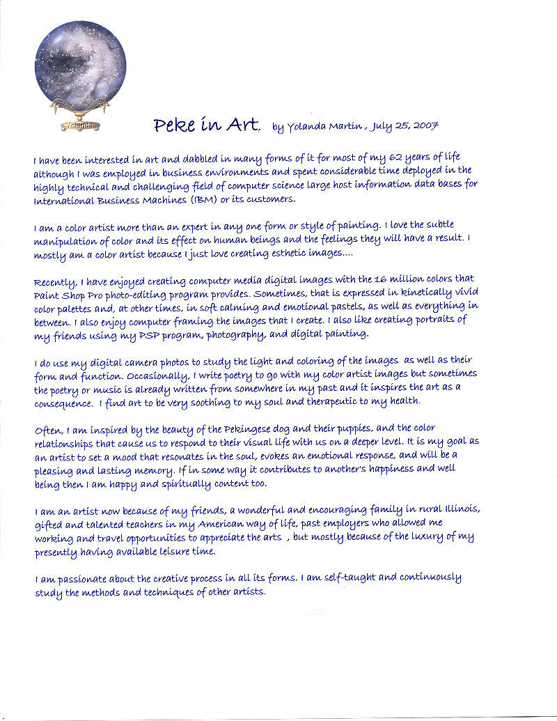 Yolanda Martin Artist statement